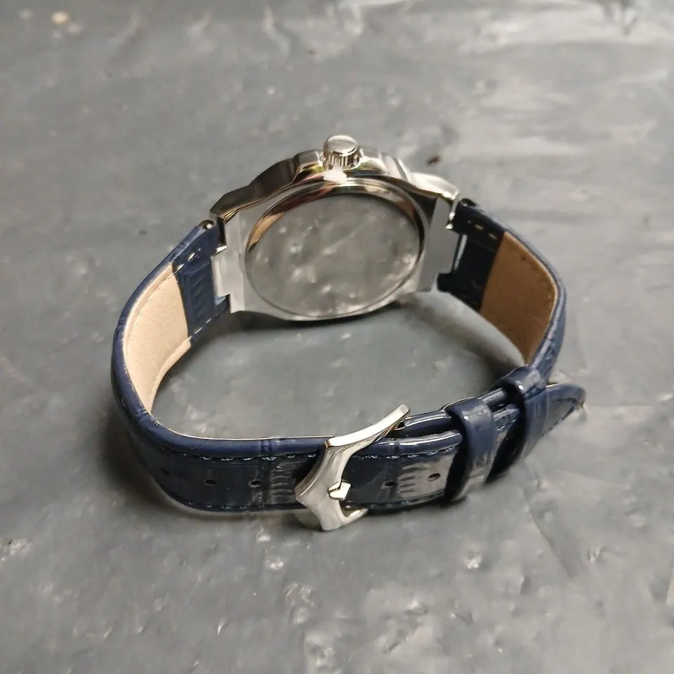 MENS FRANK SCHMIDT WATCH – TEXTURED DIAL WITH DATE – LEATHER STRAP