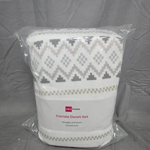 VERY HOME FAIRISLE DUVET SET – DOUBLE SIZE
