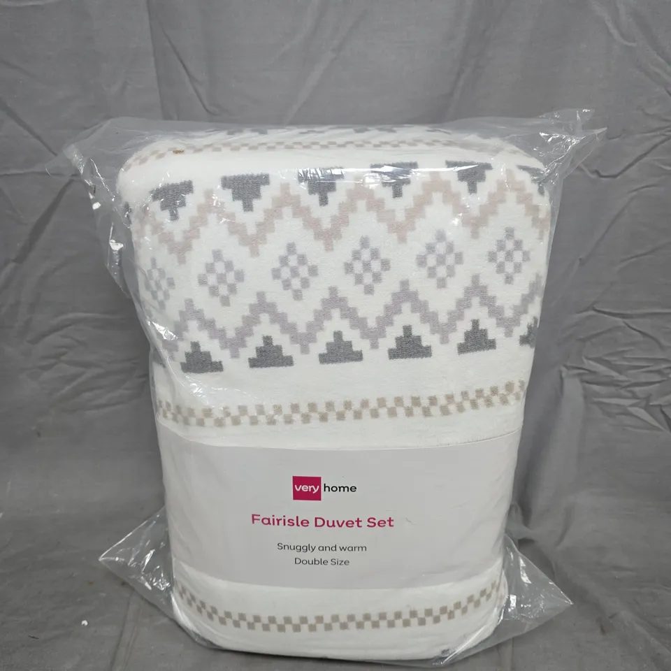 VERY HOME FAIRISLE DUVET SET – DOUBLE SIZE