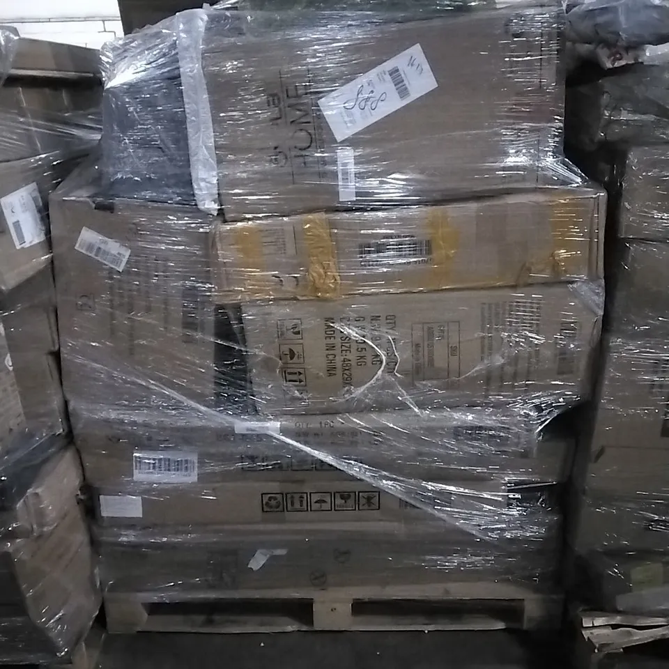 PALLET OF HOUSEHOLD ITEMS TO INCLUDE SUITCASE, WATER DISTILLER, ELECTRIC GLASS KETTLE AND OTHER ASSORTED ITEMS...