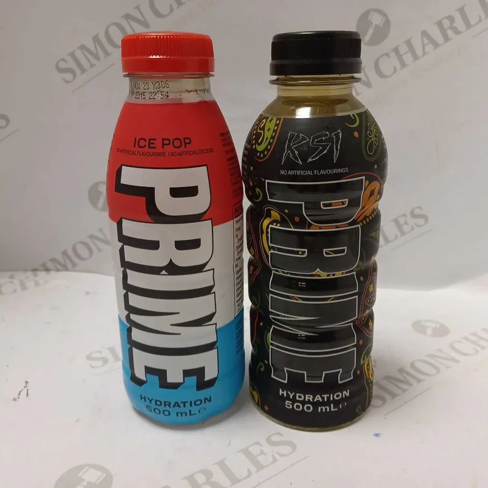 LOT OF 2 PRIME HYDRATION DRINKS (500ML) - ICE POP & KSI
