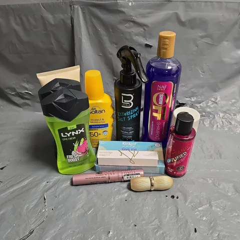 APPROXIMATEY 20 ASSORTED HEALTH AND BEAUTY PRODUCTS TO INCLUDE - LYNX BODY WASH - SALT OF THE EARTH DEODORANT - LISA ELDRIDGE LIPSTICK - ETC