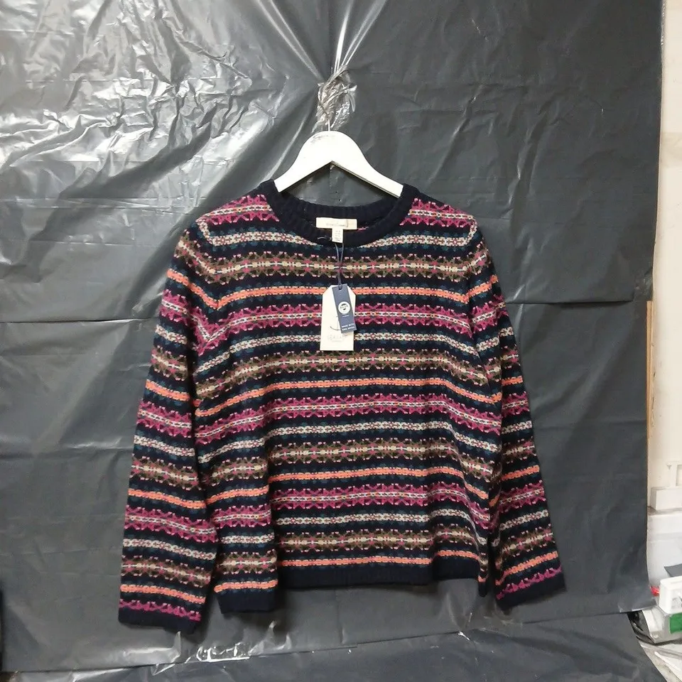 SEASALT CORNWALL PERCELLA COVE JUMPER IN PALACE COVE MARITIME MULTI - UK 18
