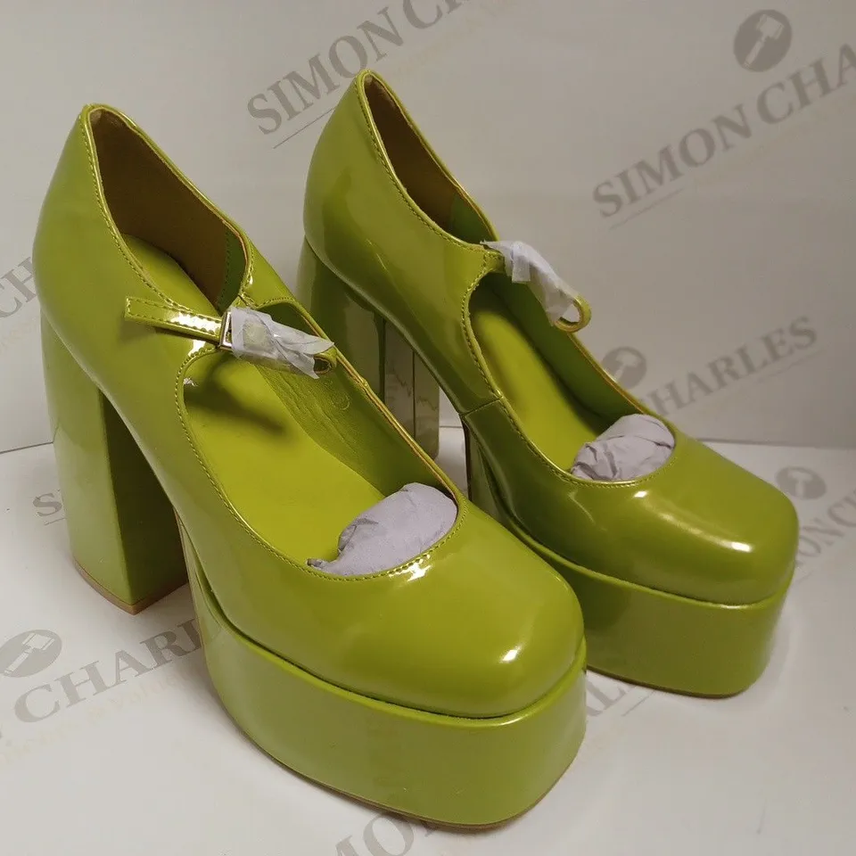 KOI VEGAN LIME GREEN PLATFORM SHOES - SIZE 6