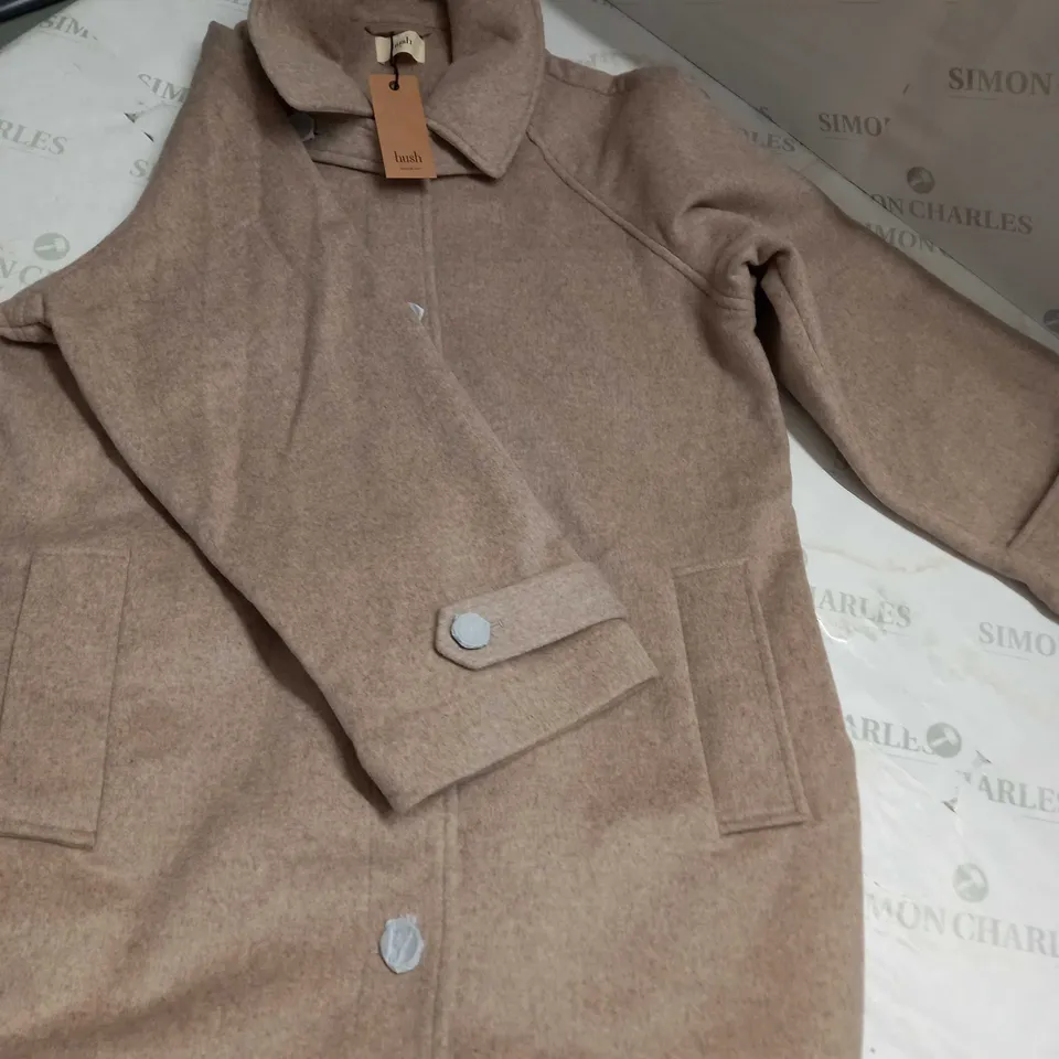 HUSH MARLOWE RELAXED RAGLAN COAT - OATMEAL - M