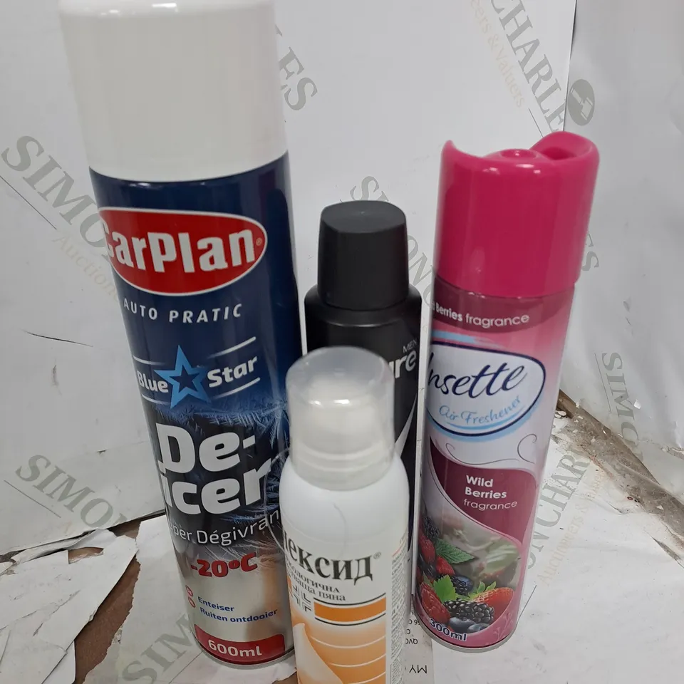 ASSORTED AEROSOLS TO INCLUDE DE-ICER , SURE BODY SPRAY , ROOM SPRAY ,  ETC - COLLECTION ONLY 