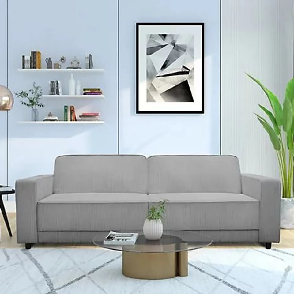 BOXED ALLIE 3 SEATER SOFABED IN CORDUROY GREY (1 BOX)