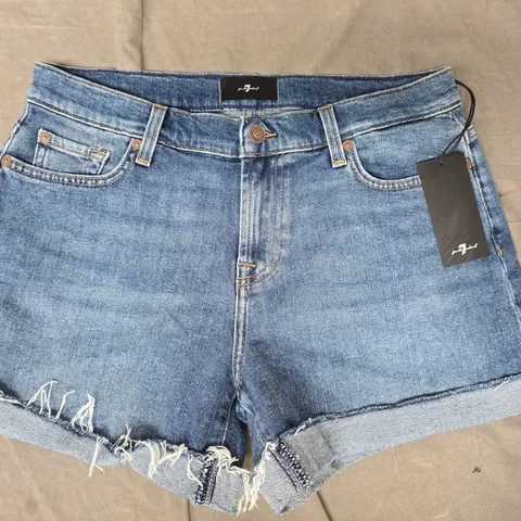 FOR ALL MANKIND MID ROLL SHORTS IN BLUE SIZE 29