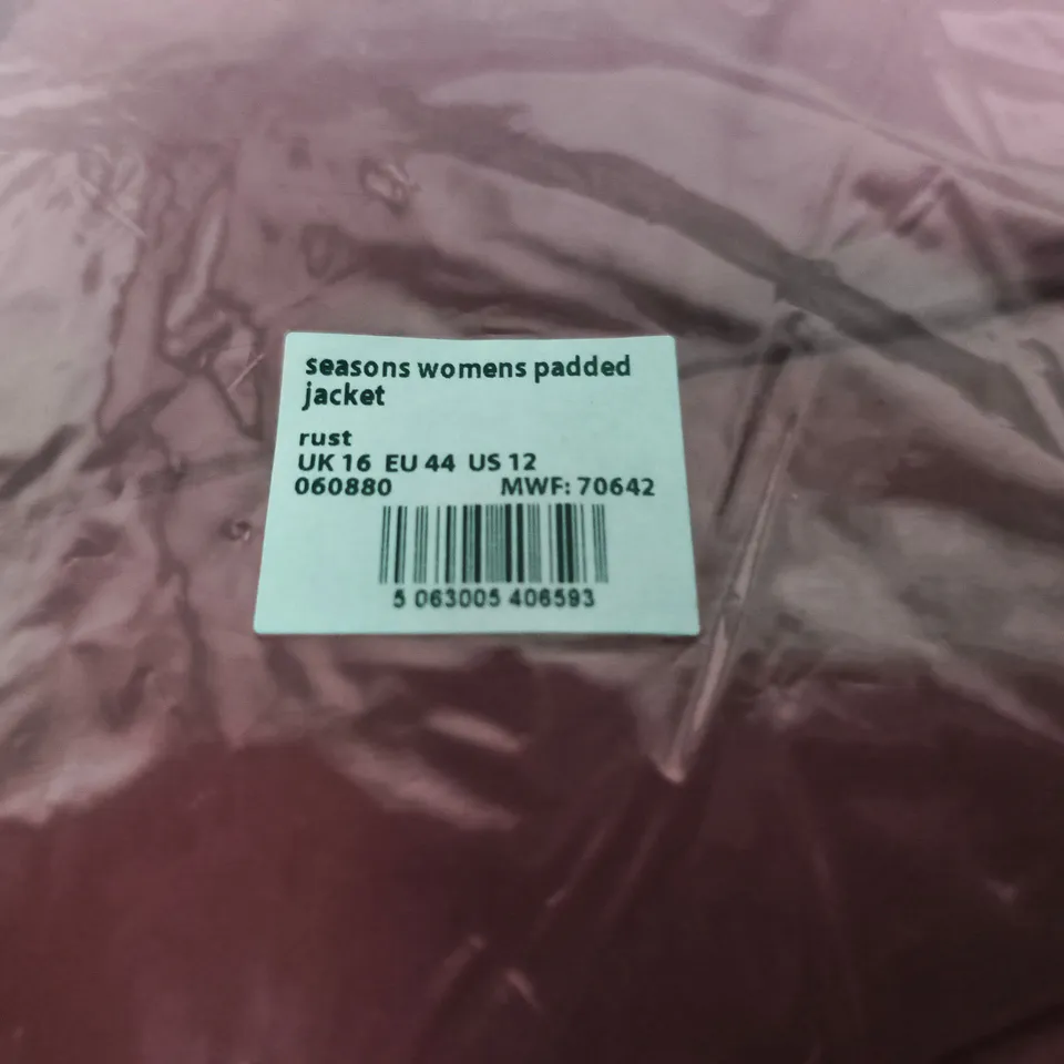 SEASONS WOMEN'S PADDED JACKET – RUST – UK 16