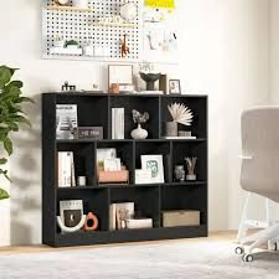 BOXED COSTWAY 10 CUBE BLACK BOOKSHELF