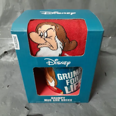 BOXED DISNEY GRUMPY MUG AND SOCKS SET