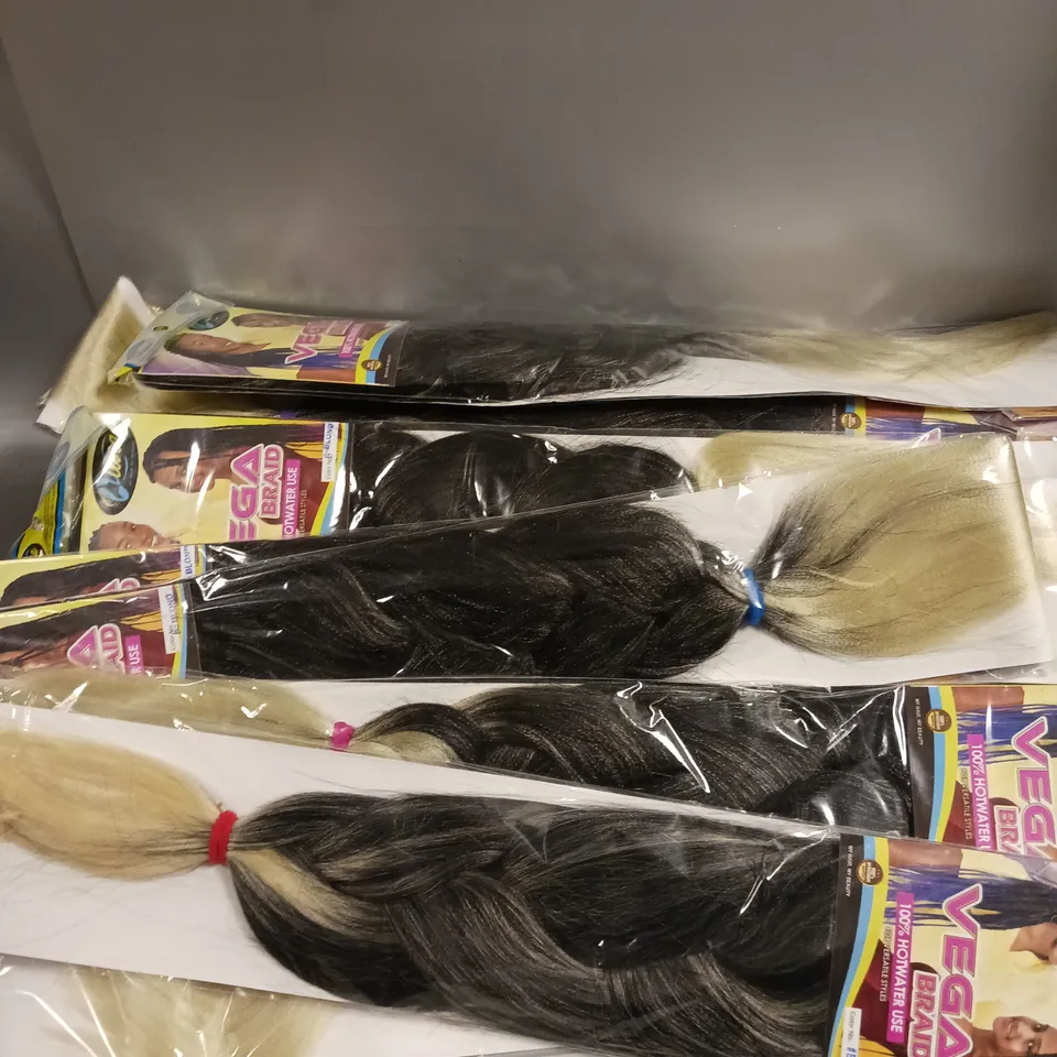 APPROXIMATELY 20 SEALED OLIVIA VEGA BRAID HAIR PIECES - B-BLOND 