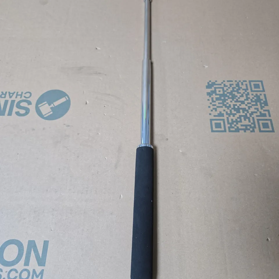 CHROME BATON-STYLE ROD WITH BLACK FOAM GRIP 