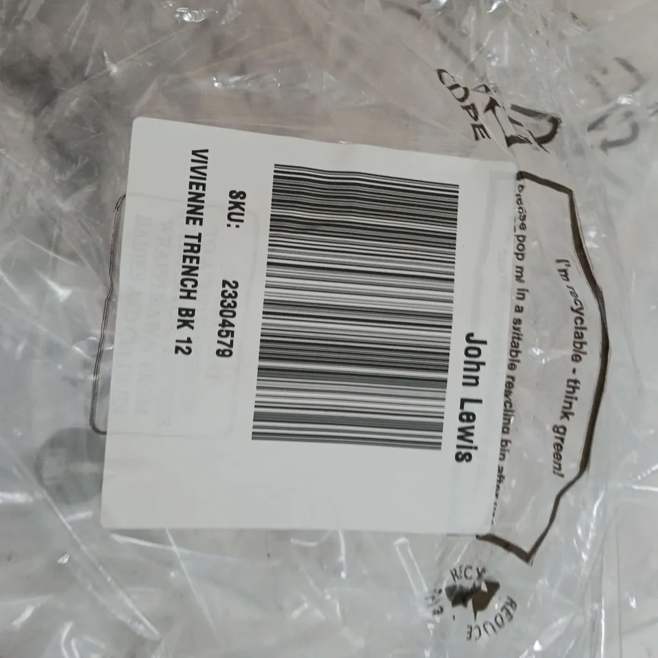 HOBBS LONDON BUTTONED THROUGHJ TRENCH COAT BLACK SIZE 12