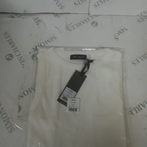 BAGGED MINT VELVET WHITE HIGH NECK VEST SIZE L