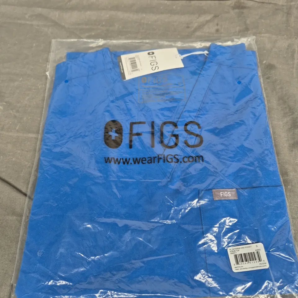 FIGS CATARINA ONE POCKET SCRUB TOP - BLUE - SIZE S