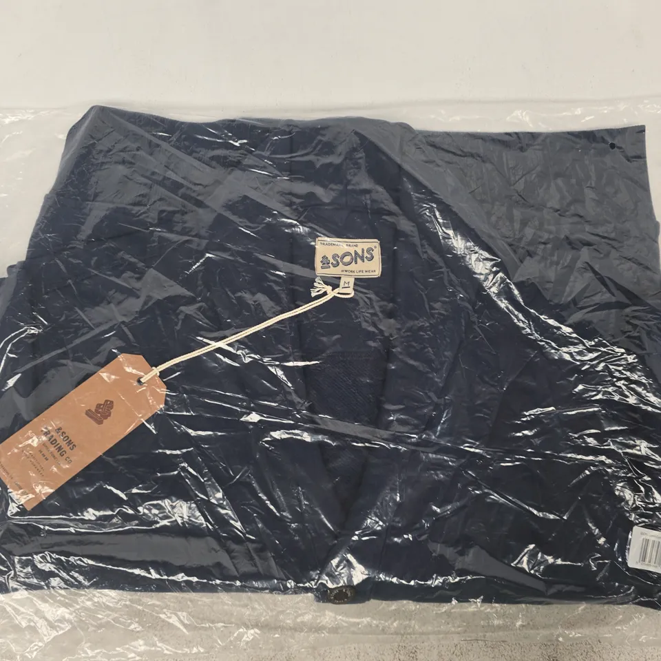 BAGGED & SONS CORNELL CARDIGAN IN NAVY SIZE MEDIUM