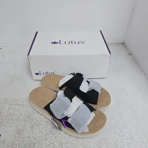 LOTUS WOMENβS SANDALS β BLACK & BEIGE, EU 38 (UK 5β6)