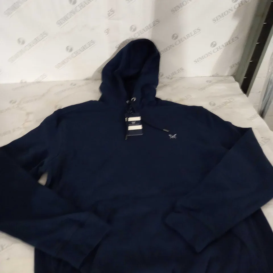 LARGE CREW CLOTHIN NAVY BLUE HOODIE 