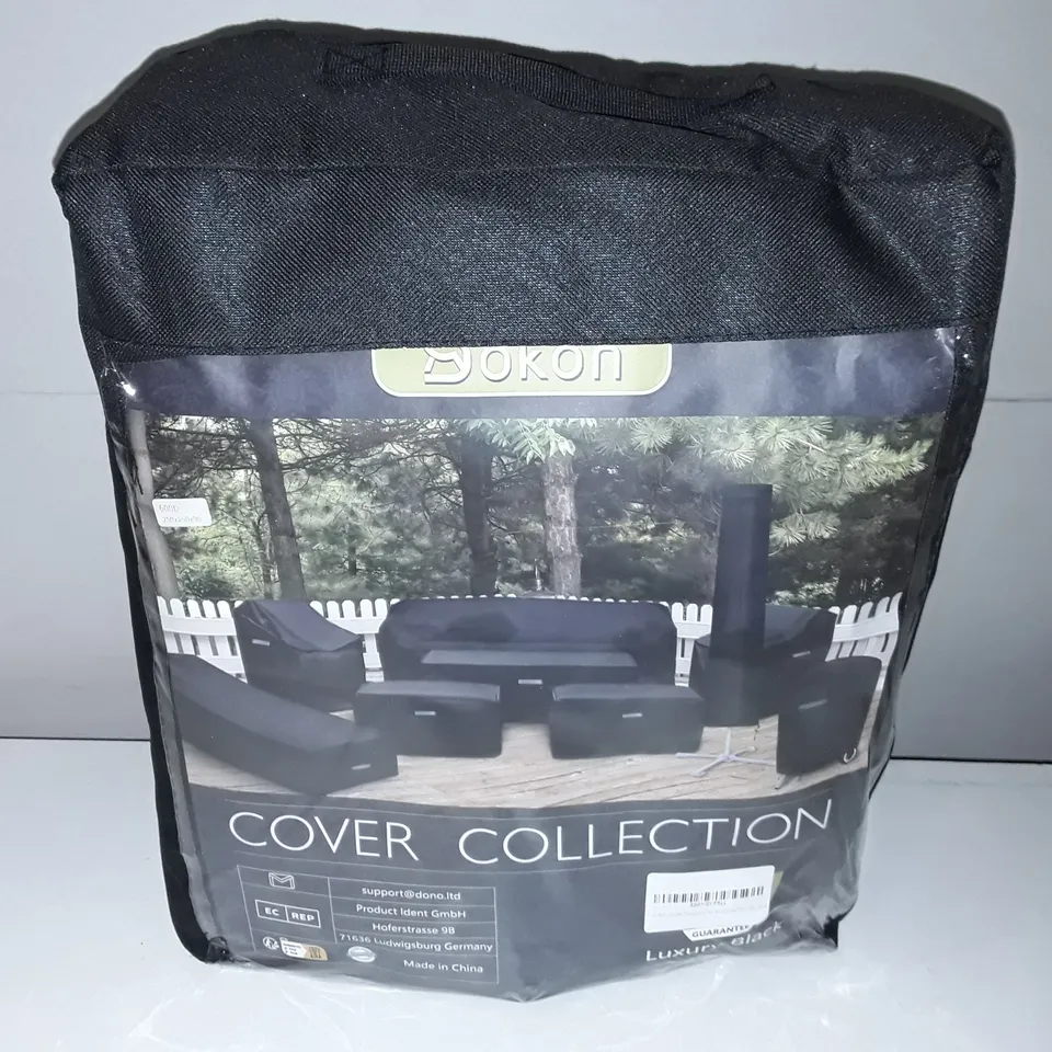 DOKON GARDEN FURNITURE COVER SET IN BLACK - 250X250X90CM
