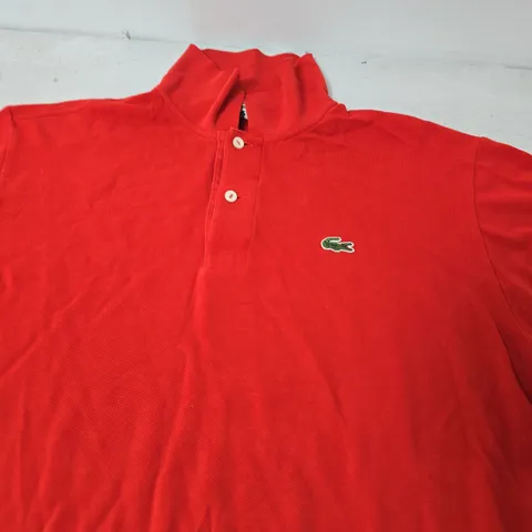 LACOSTE RED POLO SHIRT WITH SHORT SLEEVES - SIZE UNSPECIFIED