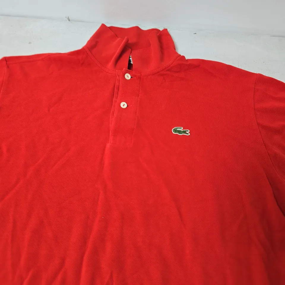 LACOSTE RED POLO SHIRT WITH SHORT SLEEVES - SIZE UNSPECIFIED  