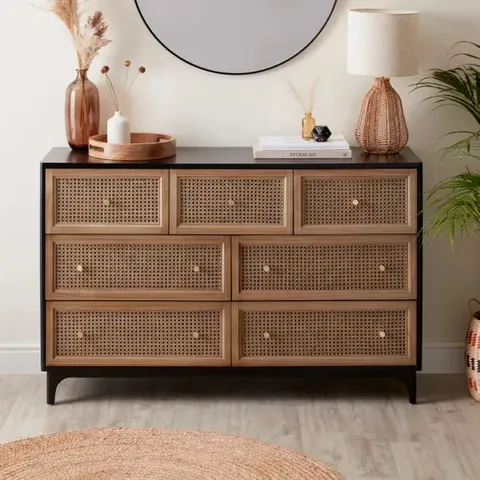 BOXED FRANCO 7 DRAWER CHEST, BLACK (2 BOXES)