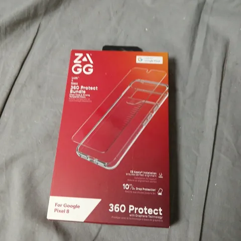 BOX OF APPROXIMATELY 40 ZAGG LUXE 360 PROTECT BUNDLE CASE FOR GOOGLE PIXEL 8 – CASE & SCREEN PROTECTOR