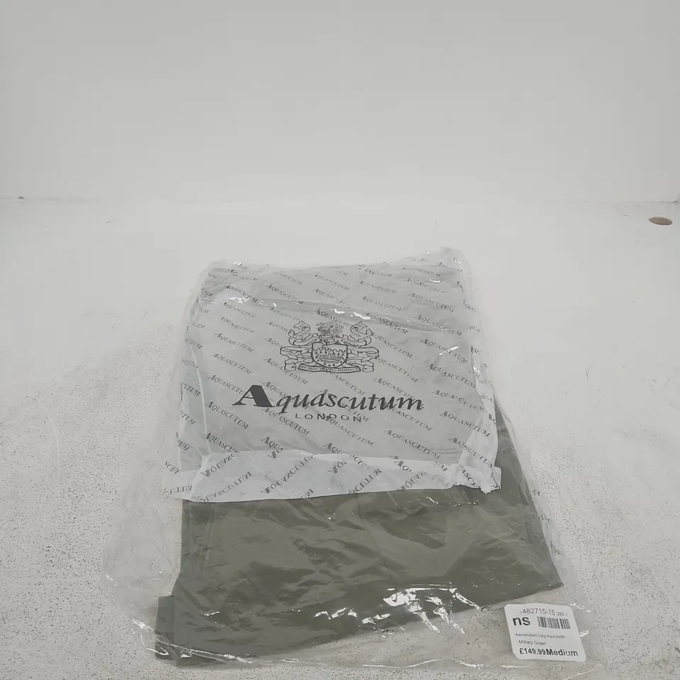 AQUASCUTUM LONG PANT – MILITARY GREEN, UK MEDIUM (SN99)
