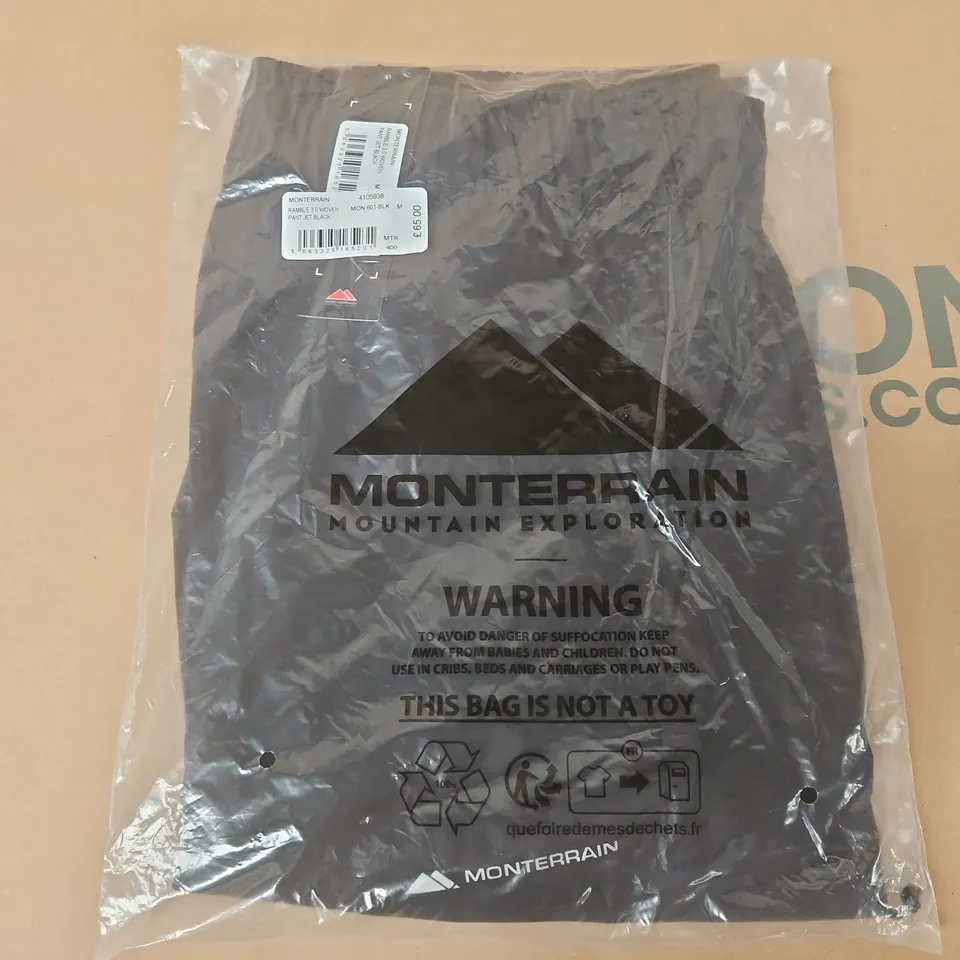 BAGGED MONTERRAIN RAMBLE 3.0 WOVEN PANTS IN JET BLACK - MEDIUM
