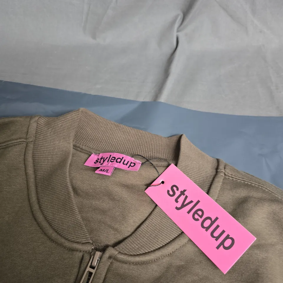 STYLEDUP KHAKI BOMBER JACKET – M/L (UK SIZE M/L)