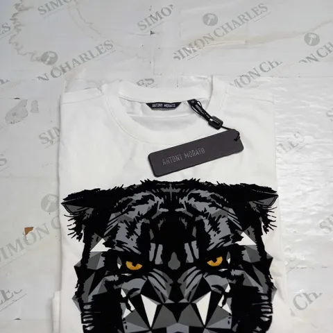 ANTHONY MORATO MENS TIGER PRINT T-SHIRT - REG FIT SMALL