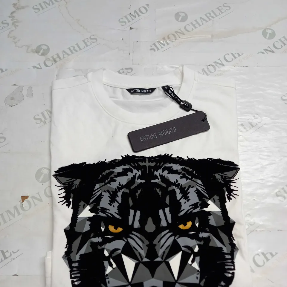 ANTHONY MORATO MENS TIGER PRINT T-SHIRT - REG FIT SMALL