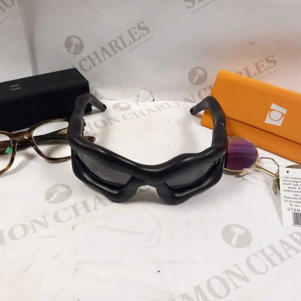 12 PAIRS OF ASSORTED GLASSES TO INCLUDE; EQUAL, SUN TAN, TOP SHOP, ASOS AND TIDES STUDIOS