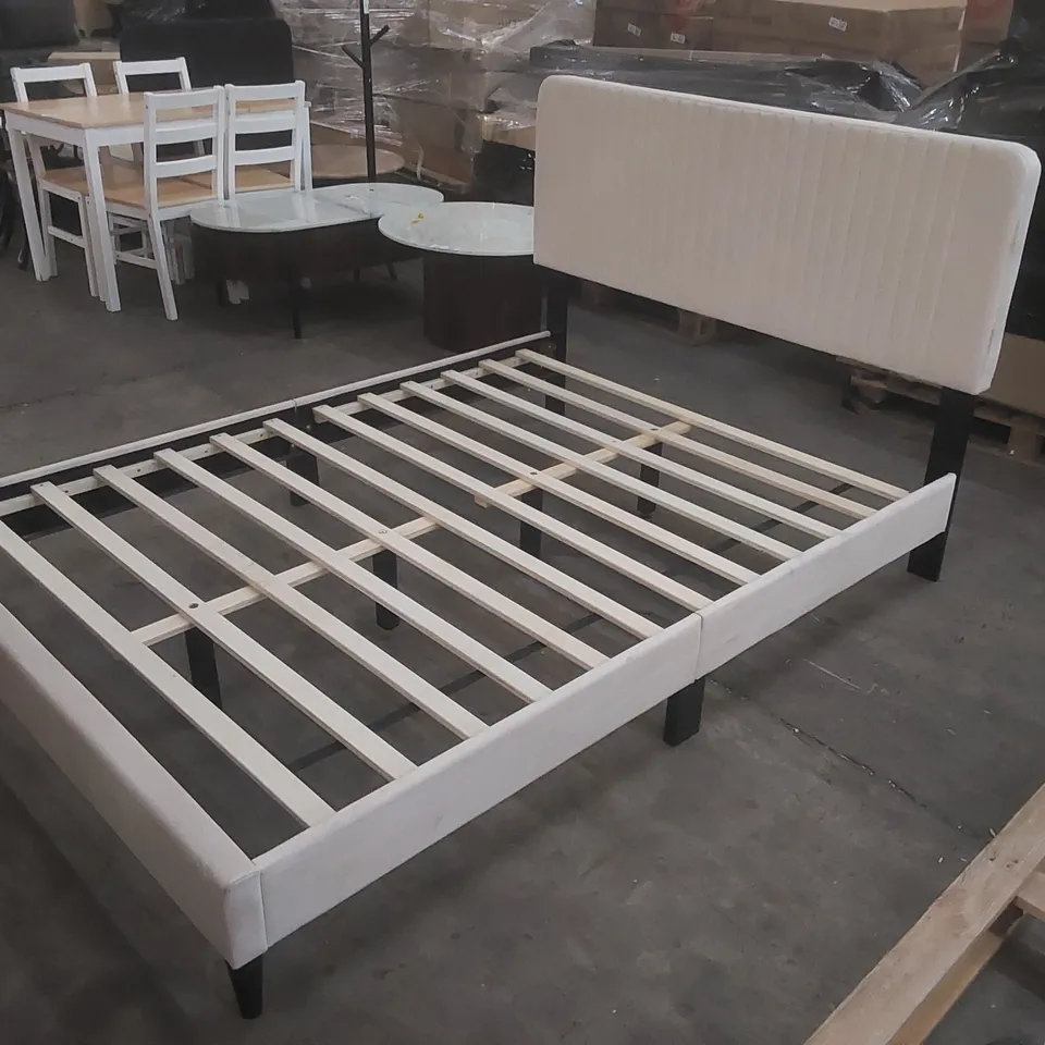 MELROSE AUTAVIA UPHOLSTERED DOUBLE BED COLOUR: BEIGE