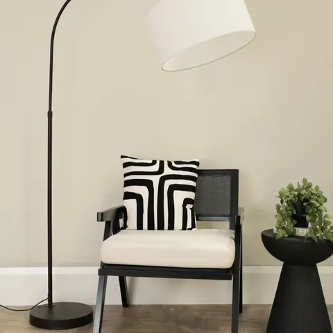 BOXED LOUIS BLACK ARCH FLOOR LAMP BASE (NO SHADE)