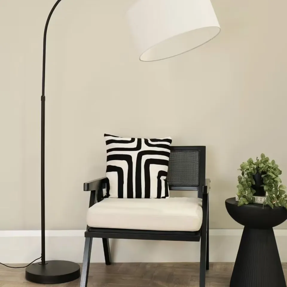 BOXED LOUIS BLACK ARCH FLOOR LAMP BASE (NO SHADE)