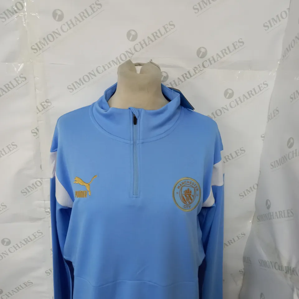 MANCHESTER CITY FC 1/4 ZIP TOP SIZE S