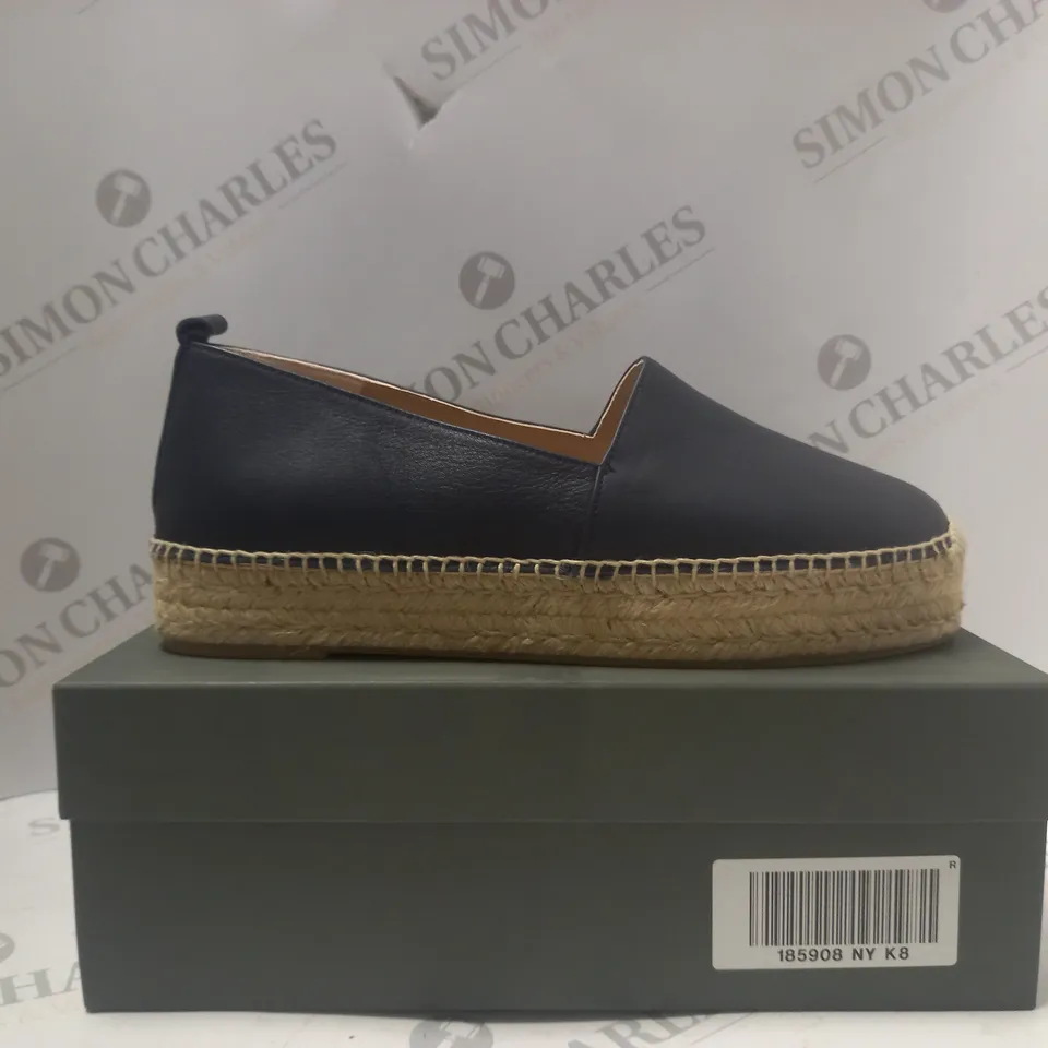 BOXED HOBBS ALICIA ESPADRILLE IN NAVY - SIZE 8