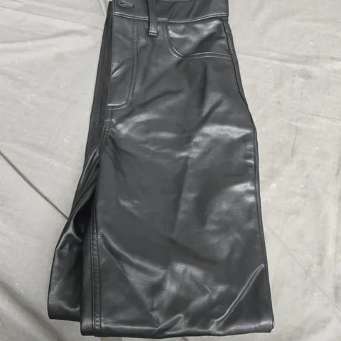 ABERCROMBIE & FITCH LEATHER-LOOK TROUSERS – WOMEN'S, BLACK, SIZE 25