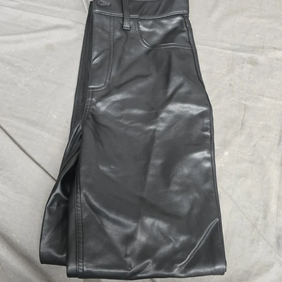 ABERCROMBIE & FITCH LEATHER-LOOK TROUSERS – WOMEN'S, BLACK, SIZE 25