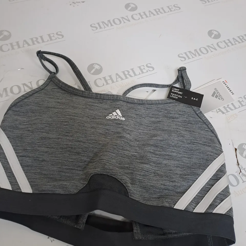 LIGHT GREY ADIDAS SPORTS BRA SIZE M
