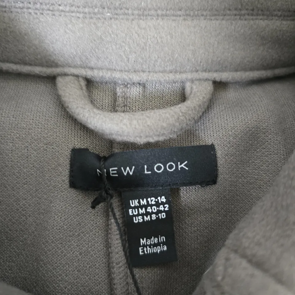 NEW LOOK TAUPE WOOL COAT UK M (12–14)