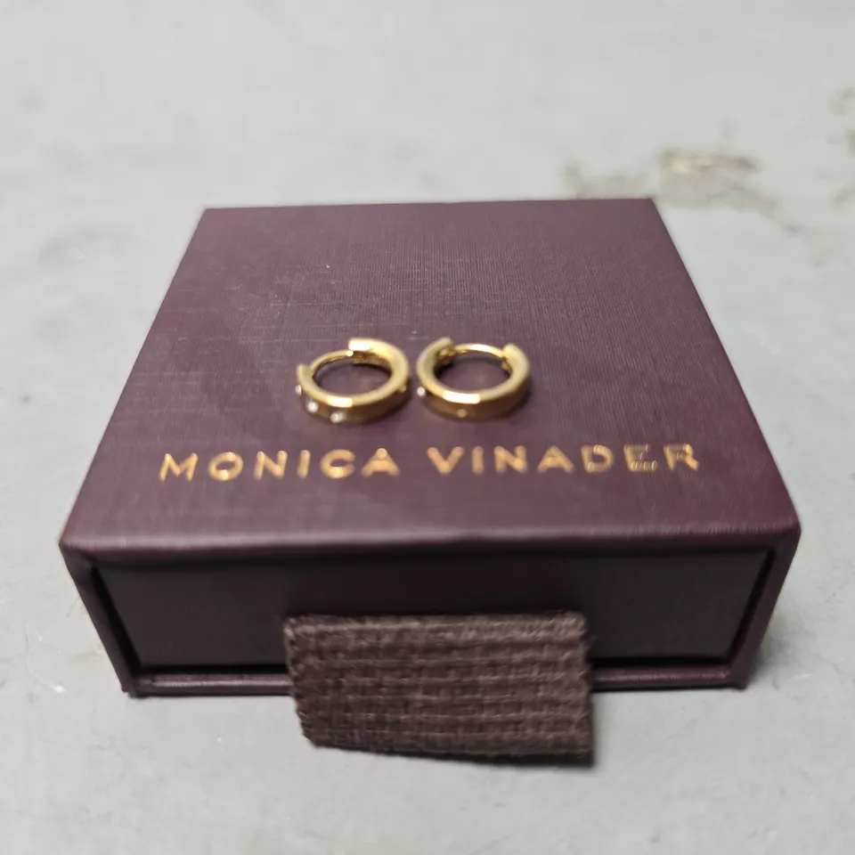BOXED MONICA VINADER GOLDEN RING EARRINGS 