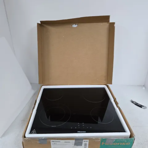 BOXED HISENSE E6422SC 60CM CERAMIC HOB - BLACK - COLLECTION ONLY