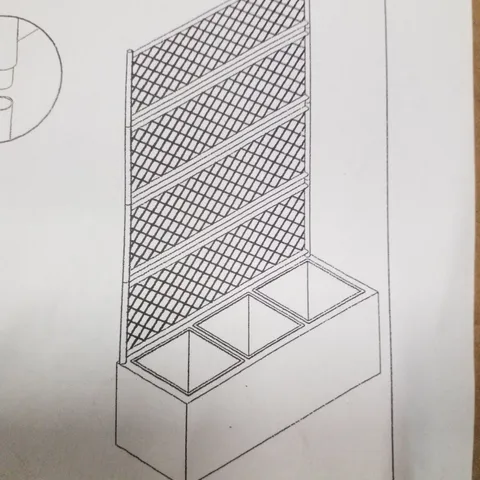 BOXED RAT TRELLIS PLANT TRIPLE BLACK