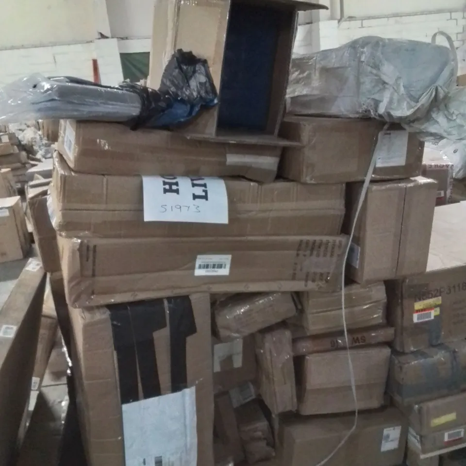 PALLET OF ASSORTED HOUSEHOLD GOODS AND PRODUCTS TO INCLUDE;GARDEN SHED,SHOE RACK,SHOWER TRAY