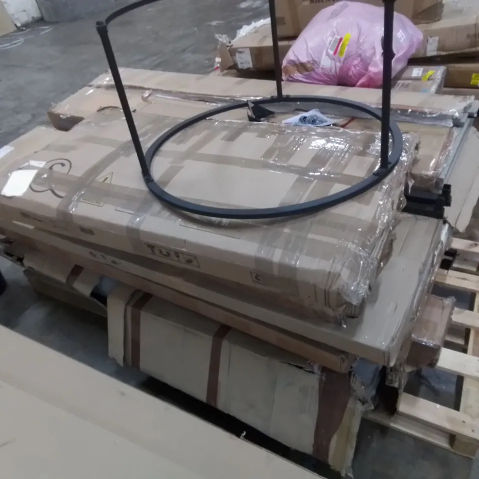 PALLET TO CONTAIN AN ASSORTMENT OF DESIGNER FURNITURE PARTS. 