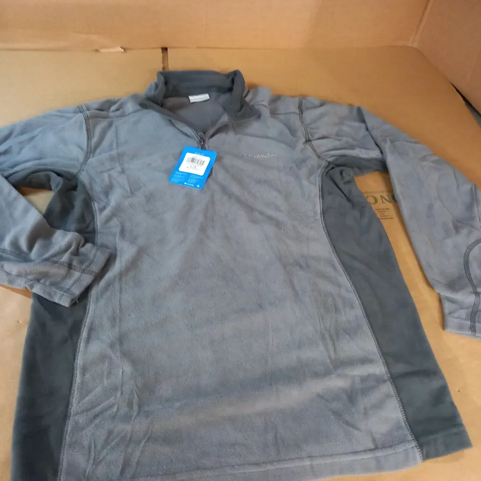 COLUMBIA HALF ZIP GREY FLEECE - L/G