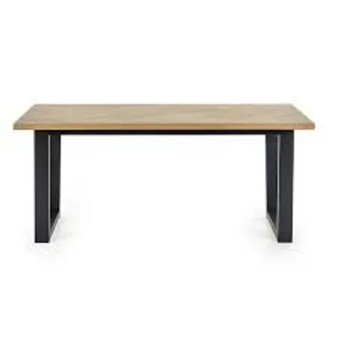 BOXED JULIAN BOWEN HILTON DINING TABLE - NATURAL/BLACK (1 BOX)